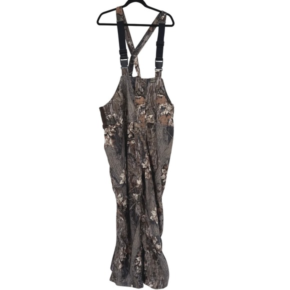 Gamehide Mens Camouflage Mossy Oak Insulated Bib Overalls Hunting Work Size 2XL